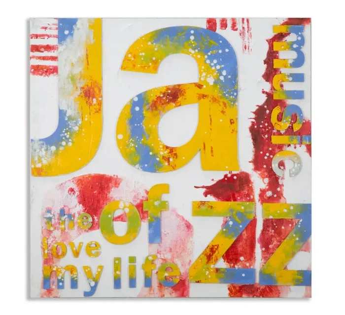 Dipinto su Tela Music 100×3,5×100 cm in Legno e Canvas