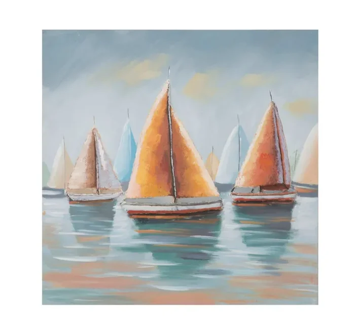 Dipinto su Tela Sidney 80x4x80 cm Legno di Pino e Canvas