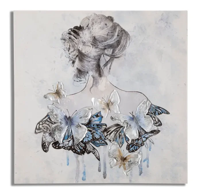 Dipinto Woman 1 80×2,8×80 cm in Legno e Tessuto Fornitura