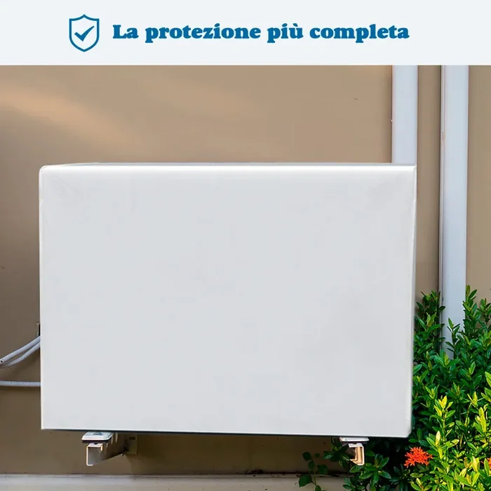 DirkFigge Copri Condizionatore da Esterno Universale Coperchio del Condizionatore Telo Esterno Anti-Neve Anti-Polvere Copri Climatizzatore Esterno Protettori Coperture (Argento, 100*41*80cm) - immagine 2