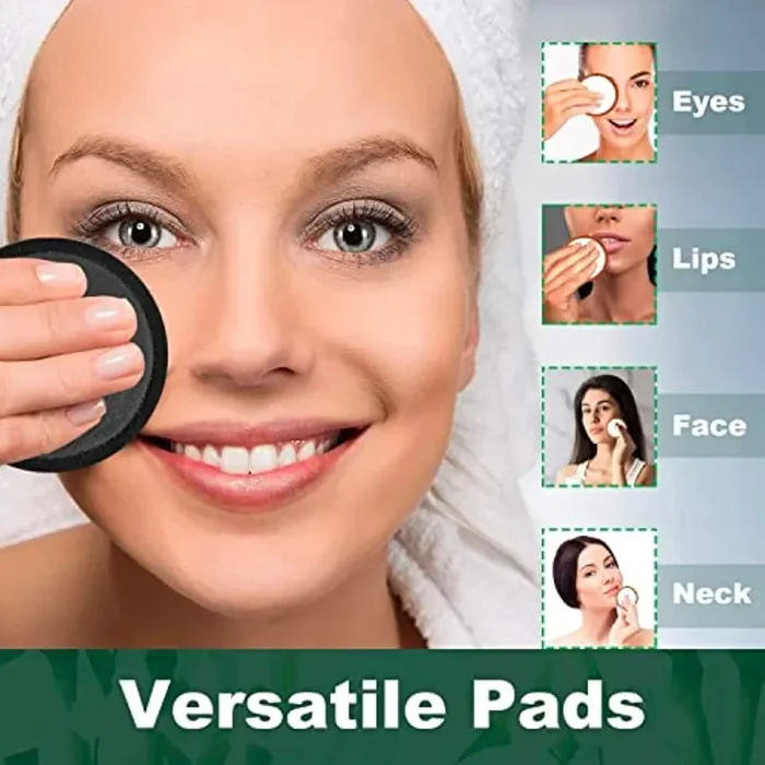 Dischetti Struccanti Lavabili Bambù 12 Maxi Dischetti Struccanti Riutilizzabili in Bamboo e Cotone Zero Waste Salviette Struccante Panno Microfibra per Pulizia Viso Spugnette Porta Make up Panni AM - immagine 2