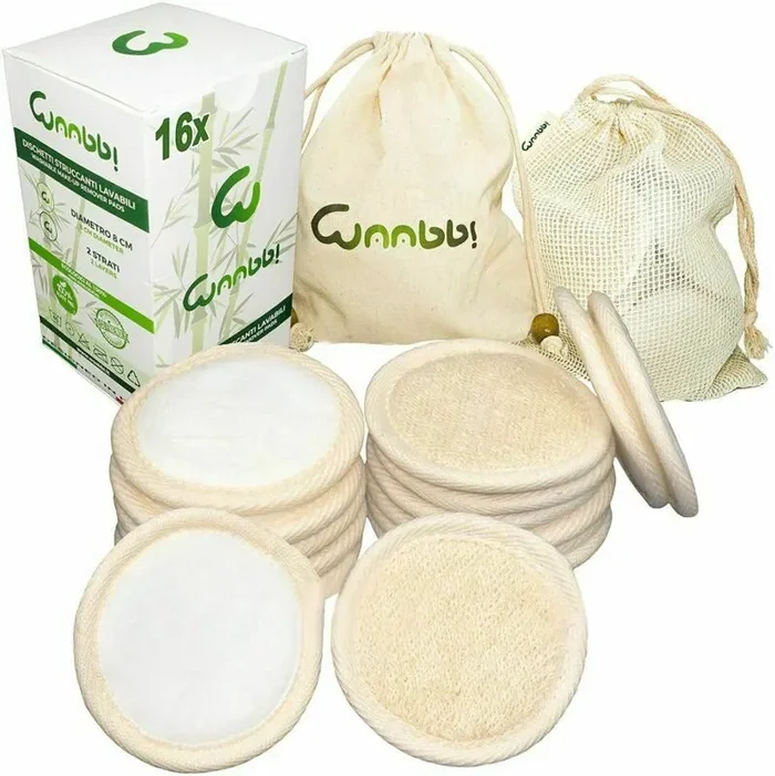 Dischetti Struccanti Lavabili Bambù Riutilizzabili 16 Pezzi Salviette…