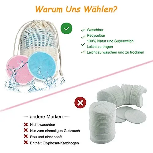 Dischetti Struccanti Lavabili in Bambù – Riutilizzabili blu88 - immagine 2