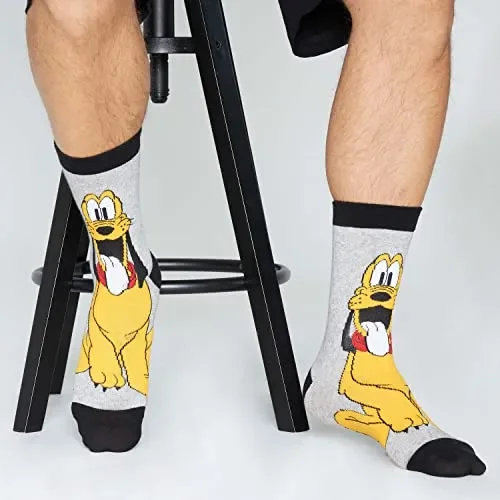 Disney Calzini Uomo – Calze Uomo Topolino Baby Yoda Pacco da 5 Calzini Uomo Divertenti 39-45 Mickey Bobba Feet Star Wars Gadget Calzini Uomo Confezione Regalo (Multi Goofy) - immagine 2