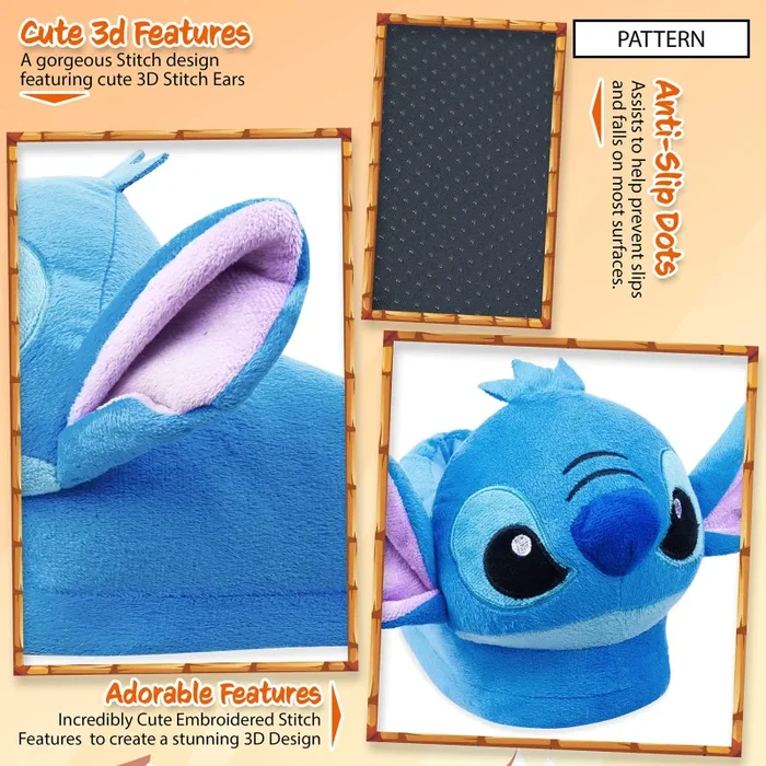 Disney Pantofole Donna – Ciabatte Con Pelo Baby Yoda Stitch Ih Oh 35-41 – Ciabatte Pelose Donna Calde Gadget (Blu Stitch, 38-39 EU) Vendita online - immagine 3
