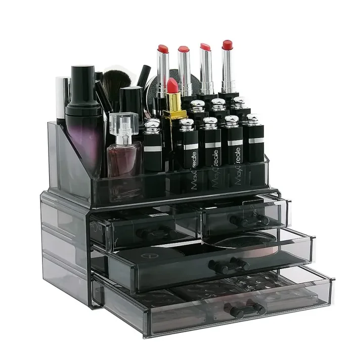 Display4top cosmetico dell’ organizzatore di 4 Cassettiere Fuliggine