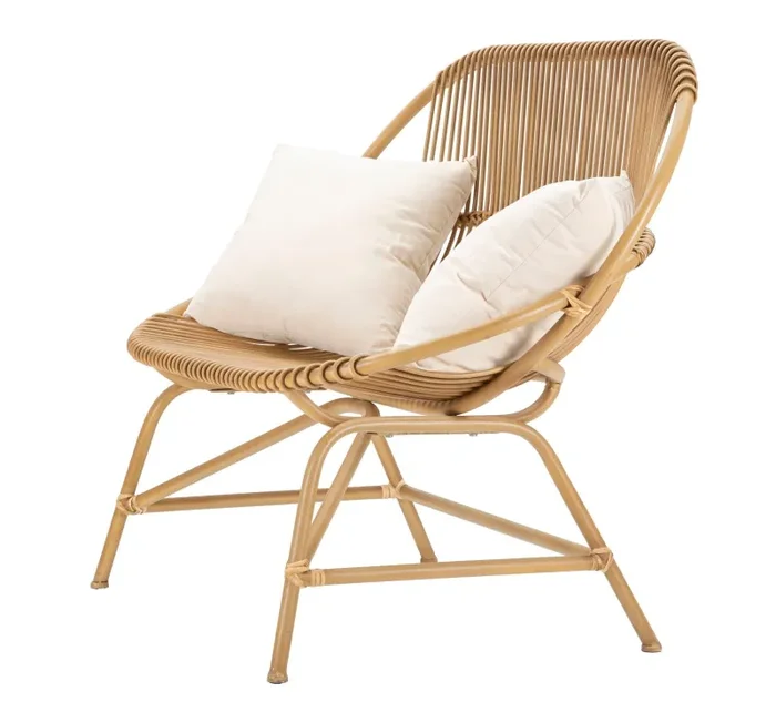 Divanetto 2 Posti Panama con Cuscini 132x66x96,5 cm in Ferro e Poliestere - immagine 3