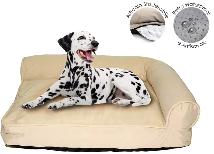 Divanetto Imbottito per Cani e Gatti Beige Varie Misure - immagine 3