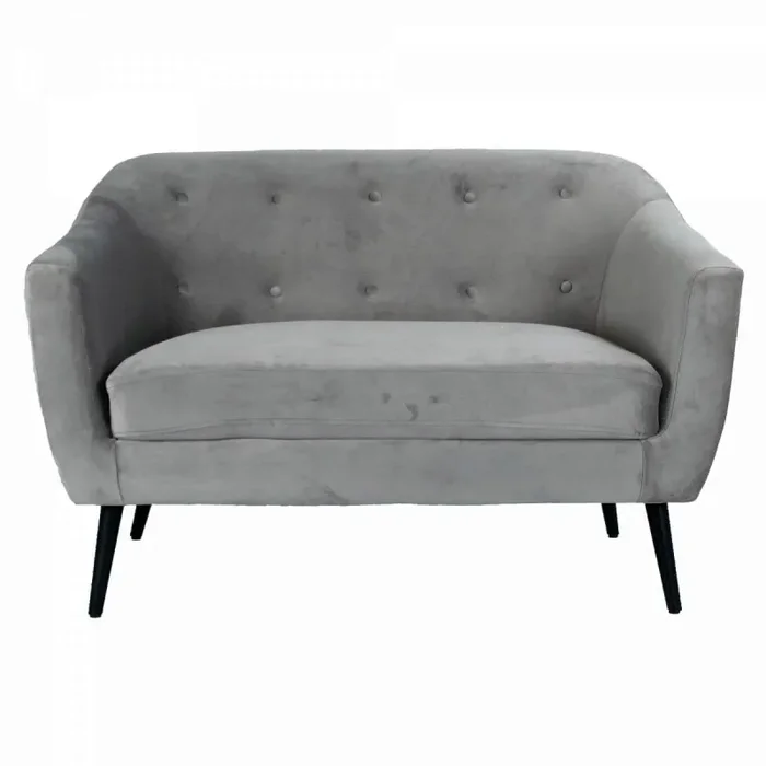 Divano 2 Posti 125x85x65 cm in Velluto Marte Grigio Vendita online