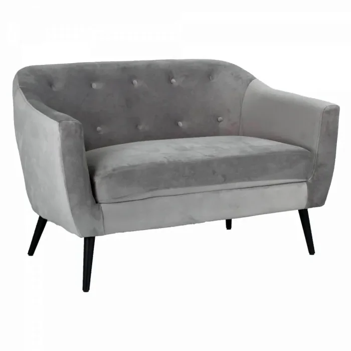 Divano 2 Posti 125x85x65 cm in Velluto Marte Grigio Vendita online - immagine 2