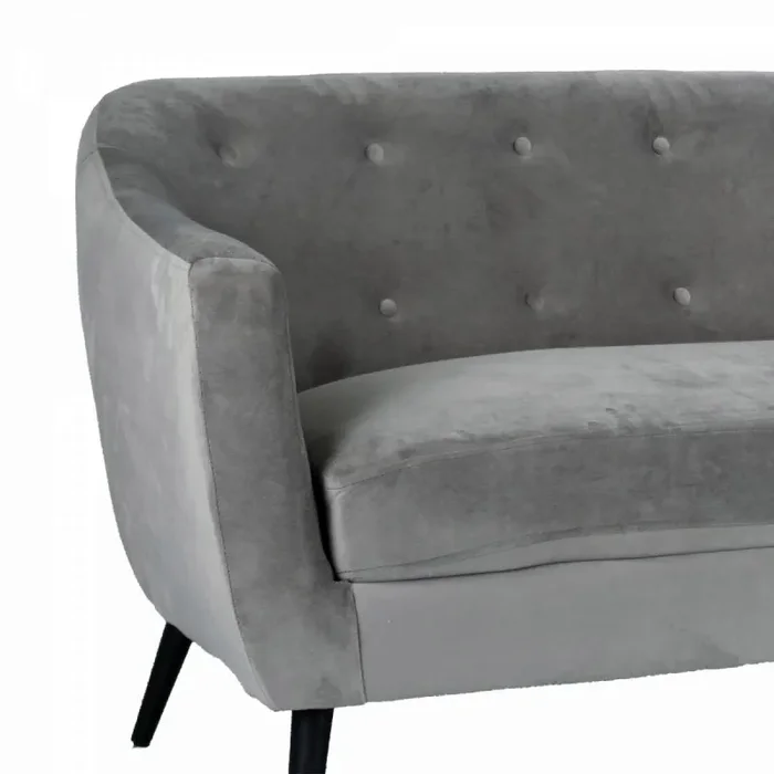 Divano 2 Posti 125x85x65 cm in Velluto Marte Grigio Vendita online - immagine 3