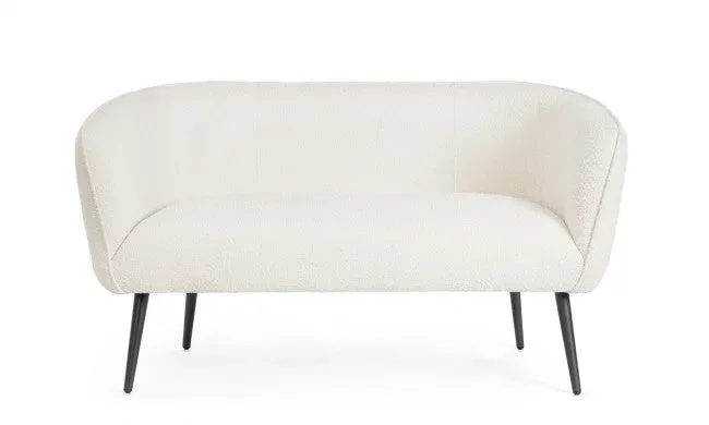 Divano 2 Posti 126x70x68h cm Avril Bianco Bouclè Online ora - immagine 3