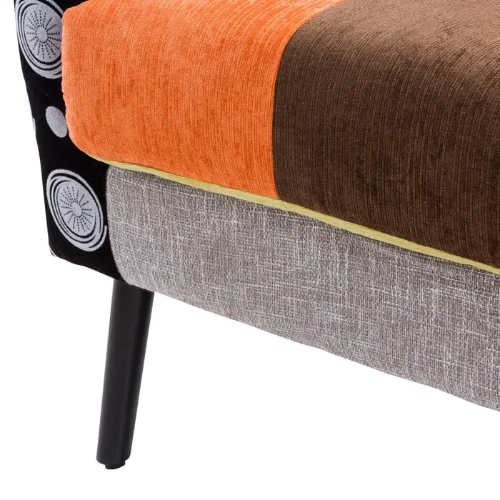 Divano 2 Posti 129x79x103 in Tessuto Patchwork Flavia Maxi Multicolore - immagine 2