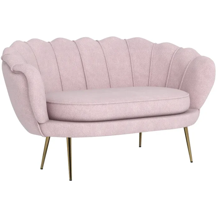 Divano 2 Posti 130x77x77 cm in Velluto Rosa