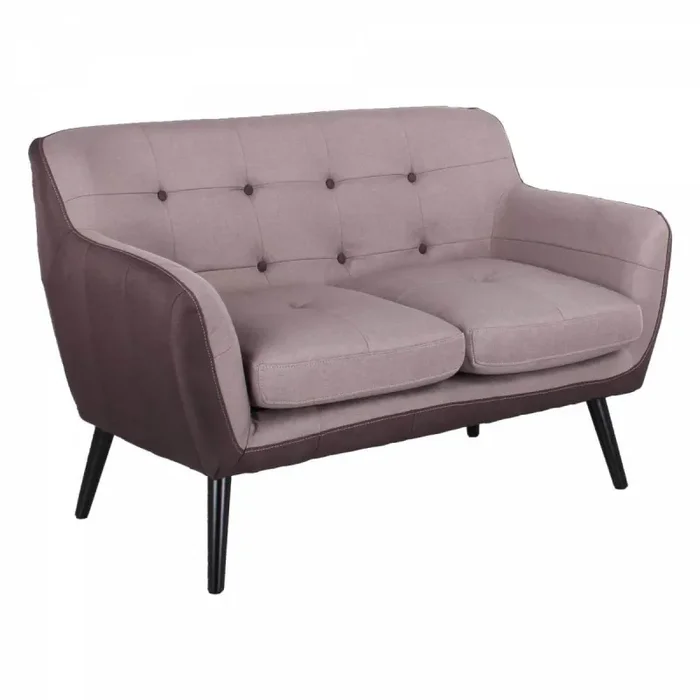 Divano 2 Posti 130x80x68 cm in Tessuto Tortora - immagine 2