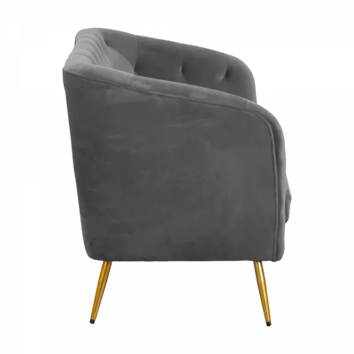 Divano 2 Posti 135×82 cm in Velluto Grigio - immagine 3
