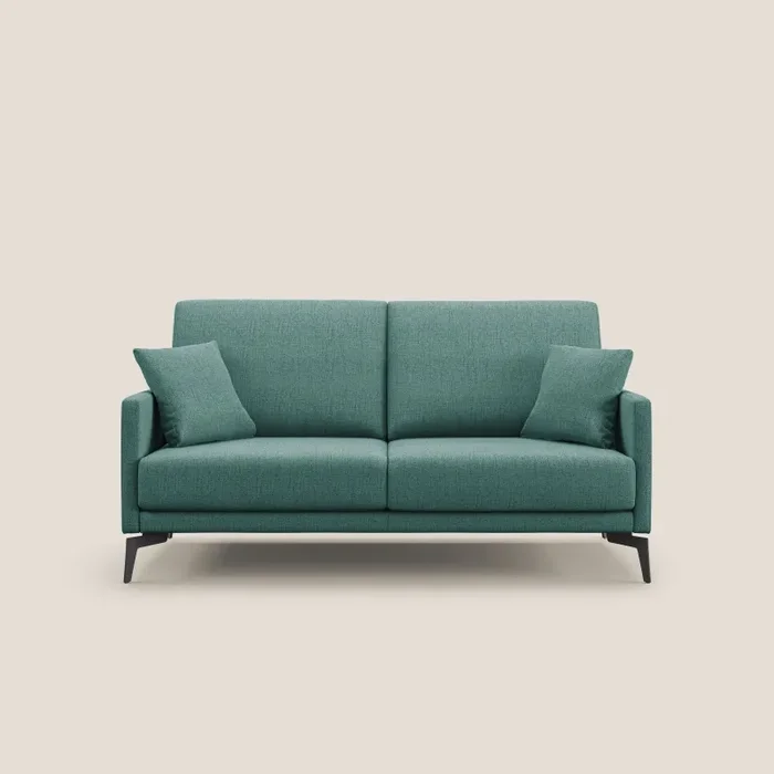 Divano 2 Posti 140x94x90 cm in Tessuto Verde Acqua - immagine 3