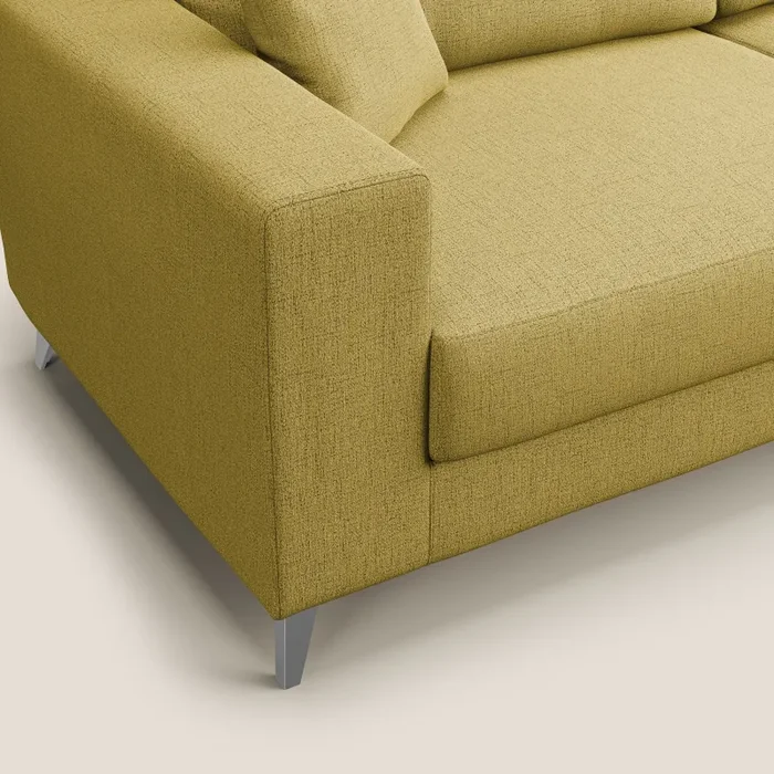 Divano 2 Posti 146x95x91 cm in Tessuto Giallo - immagine 3