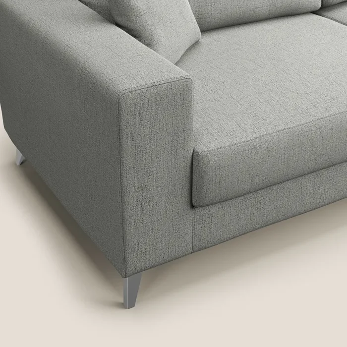 Divano 2 Posti 146x95x91 cm in Tessuto Grigio Chiaro - immagine 3