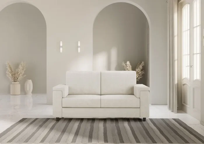 Divano 2 Posti 148x85x85 cm Marrak in Tessuto Latte - immagine 2