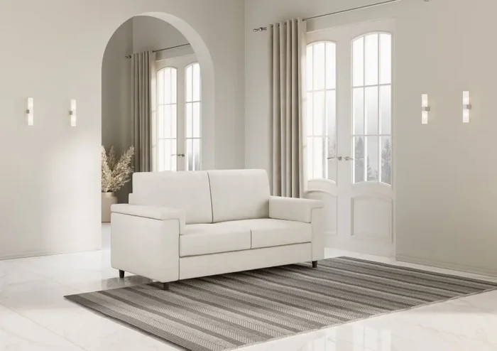 Divano 2 Posti 148x85x85 cm Marrak in Tessuto Latte - immagine 3