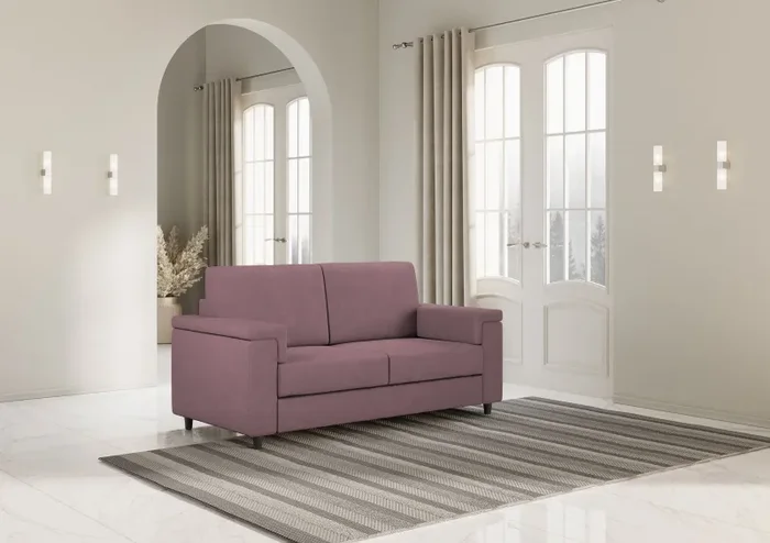 Divano 2 Posti 148x85x85 cm Marrak in Tessuto Prugna - immagine 3