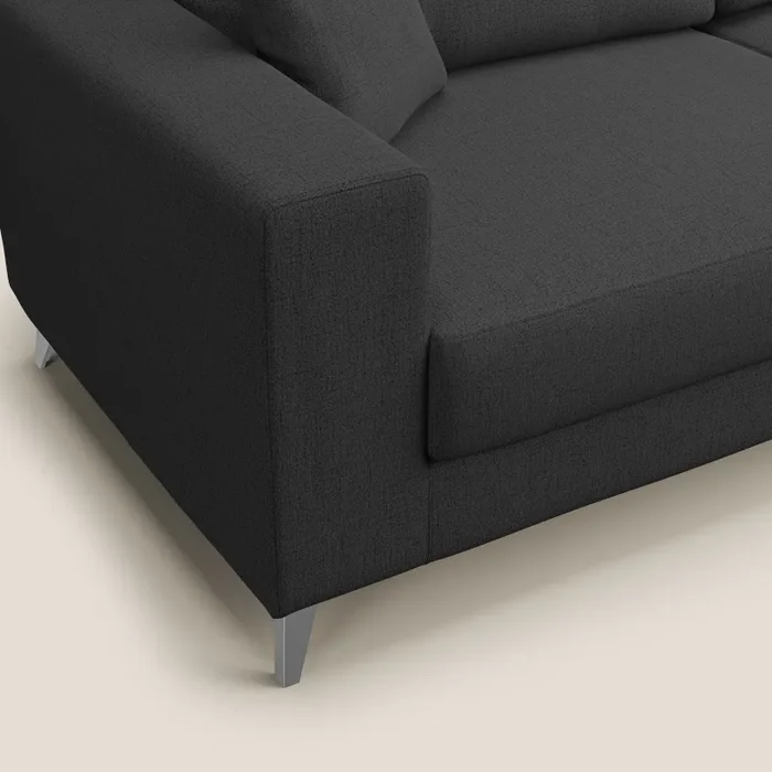 Divano 2 Posti 166x95x91 cm in Tessuto Antracite - immagine 3