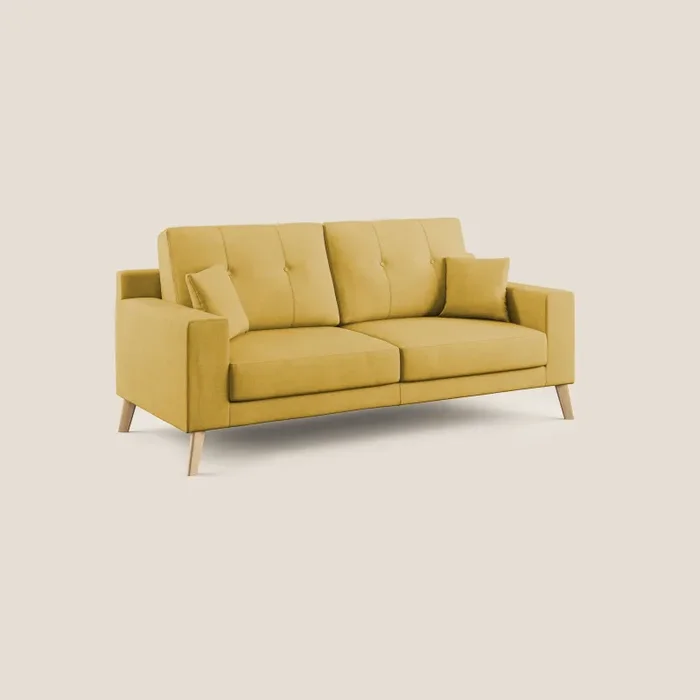 Divano 2 Posti 166x95x91 cm in Tessuto Giallo Fornitura