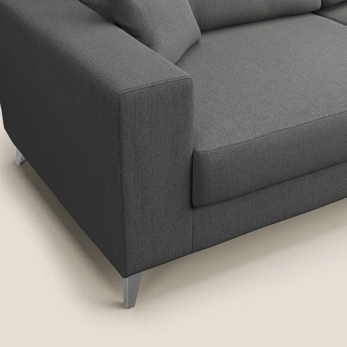 Divano 2 Posti 166x95x91 cm in Tessuto Grigio - immagine 3