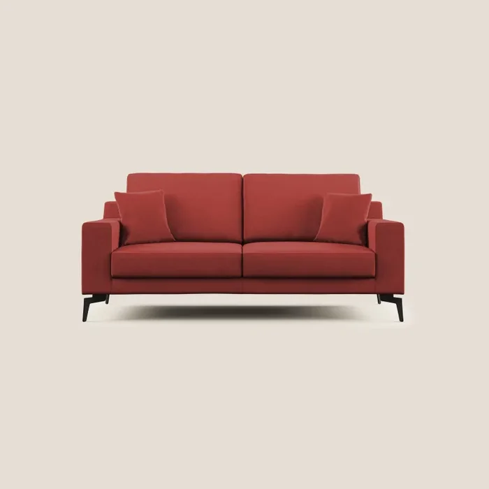 Divano 2 Posti 166x95x91 cm in Tessuto Rosso - immagine 3