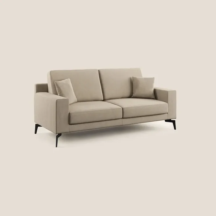 Divano 2 Posti 166x95x91 cm in Tessuto Tortora