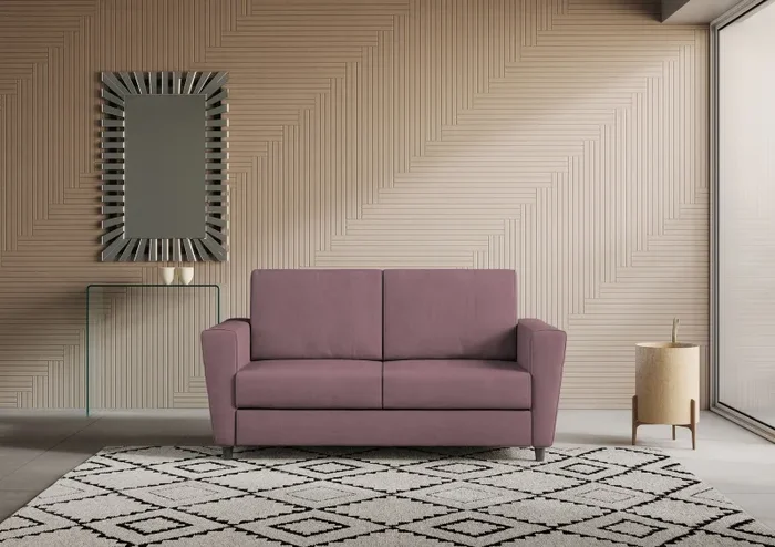 Divano 2 Posti 172x85x85 cm Yasel in Tessuto Prugna - immagine 2