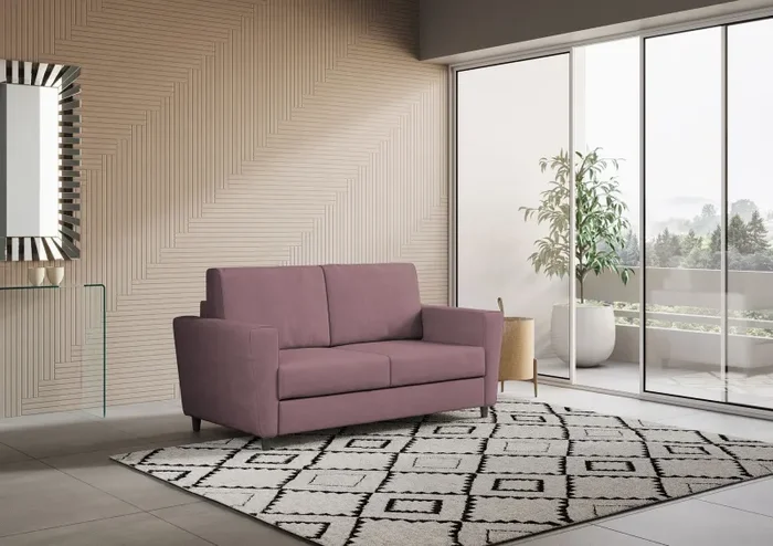 Divano 2 Posti 172x85x85 cm Yasel in Tessuto Prugna - immagine 3