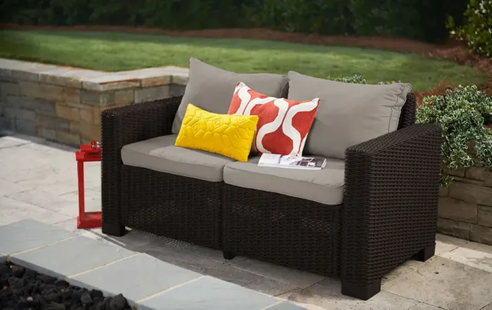 Divano 2 Posti da Giardino 141x68x71,5 cm in Resina Keter California Antracite - immagine 2