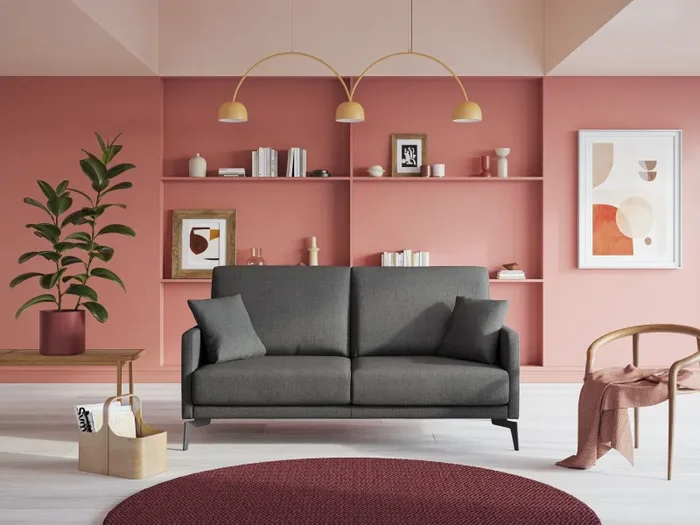 Divano 3 Posti 180x94x90 cm in Tessuto Talpa - immagine 2