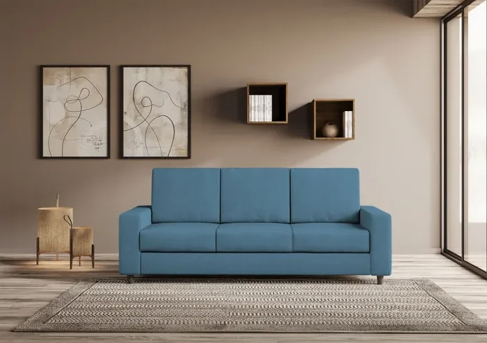 Divano 3 Posti 208x85x85 cm Sakar in Tessuto Avio - immagine 2