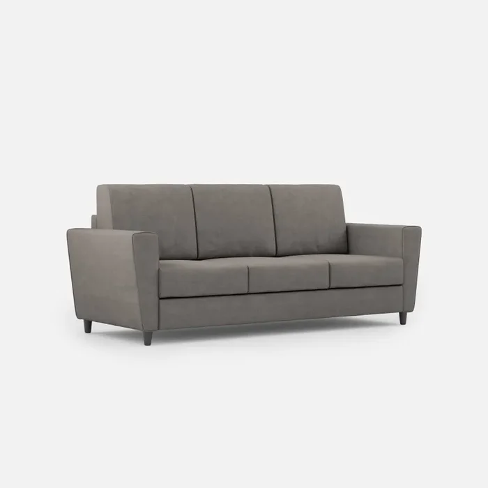 Divano 3 Posti 212x85x85 cm Yasel in Tessuto Grigio