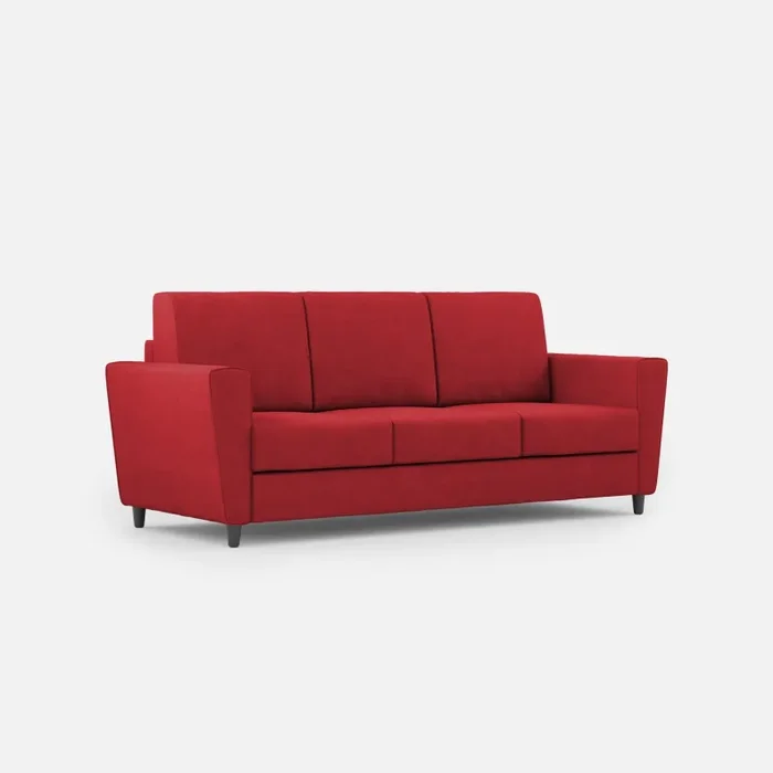 Divano 3 Posti 212x85x85 cm Yasel in Tessuto Rosso Vendita calda online