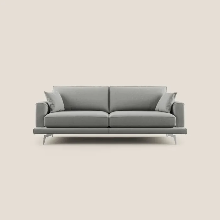 Divano 3 Posti 218x88x93 cm in Tessuto Grigio Vendita calda online - immagine 3