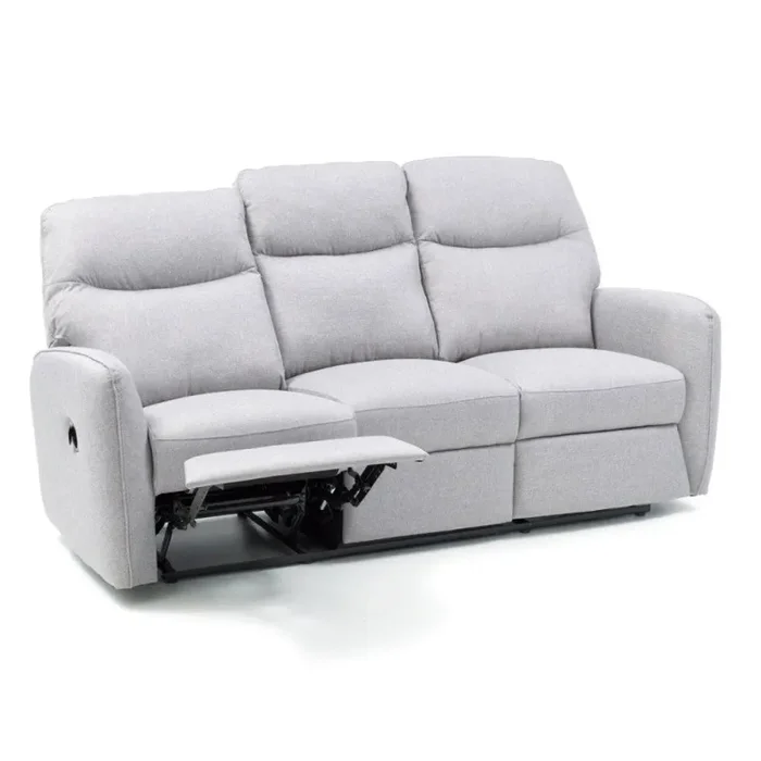 Divano 3 Posti Reclinabile Manuale in Tessuto Kube Grigio Online - immagine 2