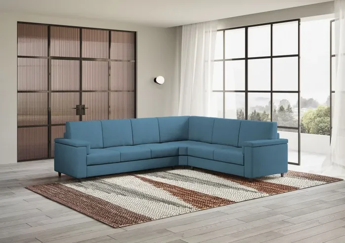 Divano Angolare 6 Posti 286x226x85 cm Marrak in Tessuto Avio - immagine 3