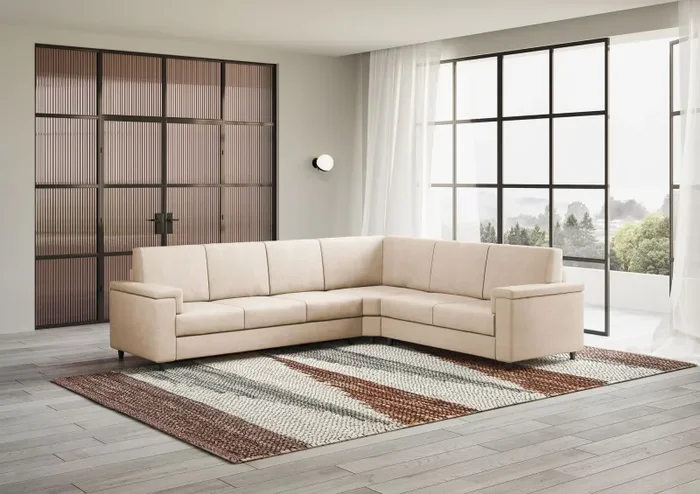 Divano Angolare 6 Posti 286x226x85 cm Marrak in Tessuto Beige Online - immagine 3