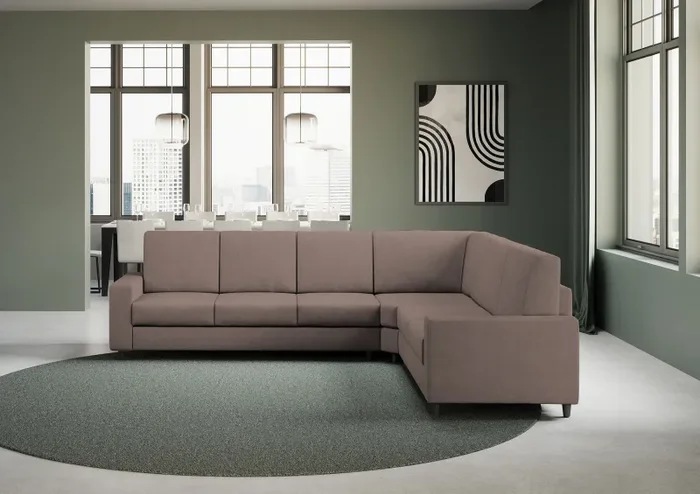 Divano Angolare 6 Posti 286x246x85 cm Sakar in Tessuto Talpa - immagine 2