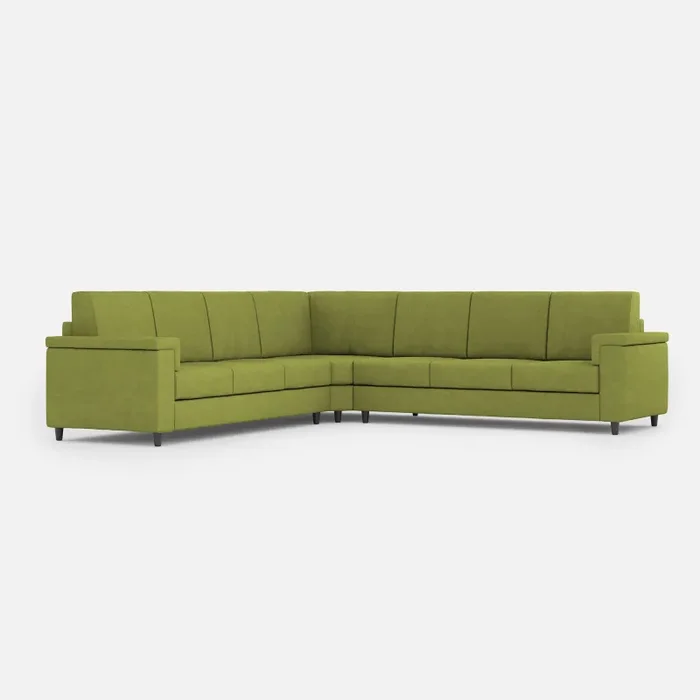 Divano Angolare 7 Posti 286x286x85 cm Marrak in Tessuto Verde Online ora