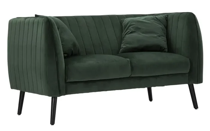 Divano Coalition 136x75x77 cm Legno Spugna e Poliestere Verde e Nero