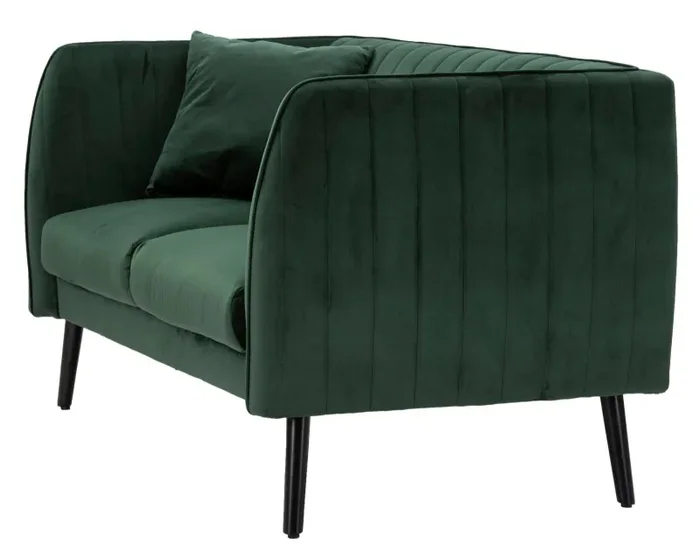 Divano Coalition 136x75x77 cm Legno Spugna e Poliestere Verde e Nero - immagine 3