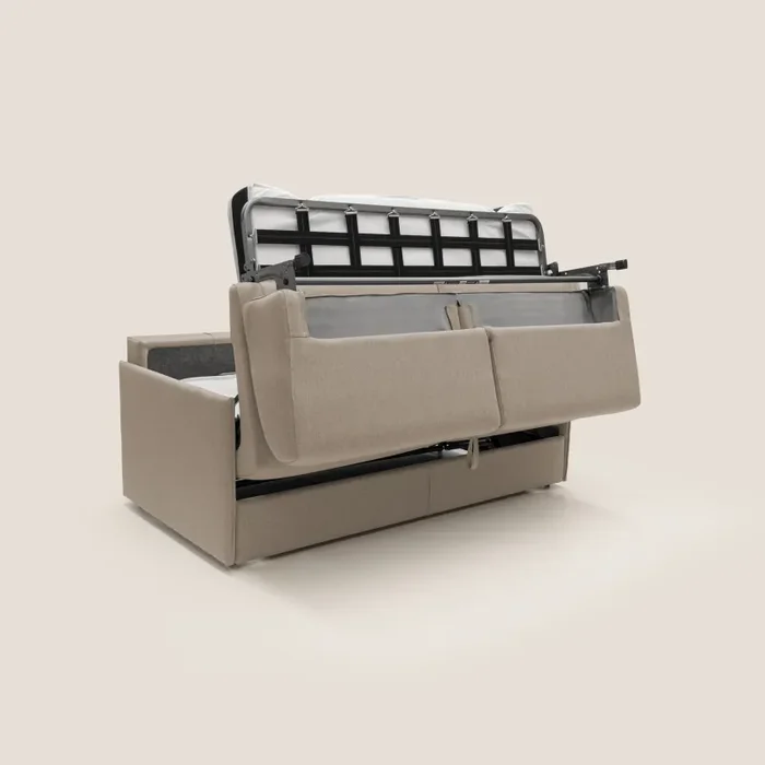 Divano Letto 2 Posti 149x90x96 cm in Tessuto Beige Online ora - immagine 3