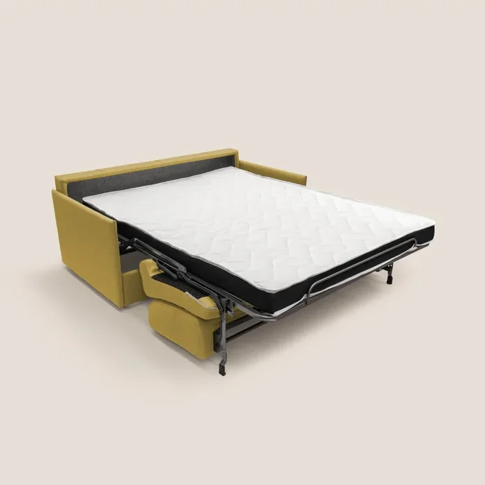 Divano Letto 2 Posti 149x90x96 cm in Tessuto Giallo - immagine 2