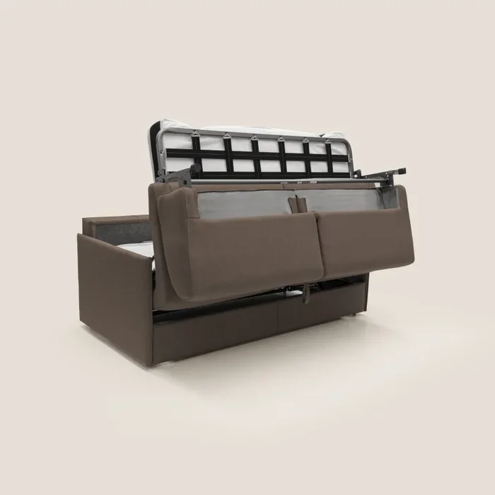 Divano Letto 2 Posti 149x90x96 cm in Tessuto Marrone Saldi - immagine 3