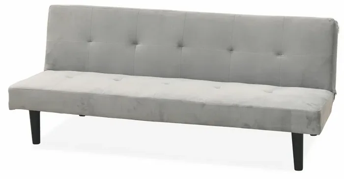 Divano Letto 2 Posti 166x77x65,5 cm in Velluto Soriani Grigio Chiaro